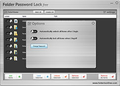 Folder Password Lock Free - Security Options